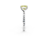 White gold Fancy Yellow Radiant  Cut Diamond Pavé Band Solitaire with Four-Prong Setting_5