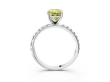 White gold Fancy Yellow Radiant  Cut Diamond Pavé Band Solitaire with Four-Prong Setting_6