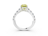 White gold Fancy Yellow Radiant  Cut Diamond Pavé Band Solitaire with Four-Prong Setting_6