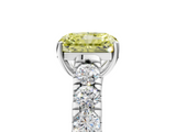 White gold Fancy Yellow Radiant  Cut Diamond Pavé Band Solitaire with Four-Prong Setting_8