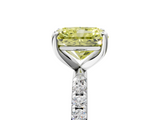 White gold Fancy Yellow Radiant  Cut Diamond Pavé Band Solitaire with Four-Prong Setting_8