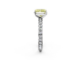 White gold Fancy Yellow Radiant  Cut Diamond Pavé Band with Four-Prong Setting_36