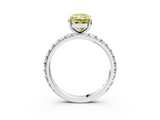 White gold Fancy Yellow Radiant  Cut Diamond Pavé Band with Four-Prong Setting_36