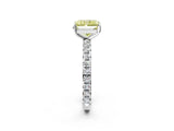 White gold Fancy Yellow Radiant  Cut Diamond Pavé Band with Four-Prong Setting_38