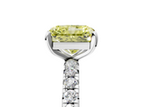White gold Fancy Yellow Radiant  Cut Diamond Pavé Band with Four-Prong Setting_39