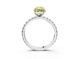 White gold Fancy Yellow Radiant  Cut Diamond Pavé Band with Four-Prong Setting_39