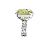 White gold Fancy Yellow Radiant  Cut Diamond Pavé Band with Four-Prong Setting_41