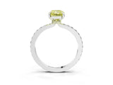 White gold Fancy Yellow Radiant Cut Diamond Pavé Engagement Ring with Round  Accents and Prong Setting_128