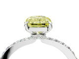 White gold Fancy Yellow Radiant Cut Diamond Pavé Engagement Ring with Round  Accents and Prong Setting_135