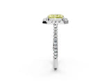 White gold Fancy Yellow Radiant Cut Diamond Pavé Halo Ring with Four-Prong Setting_50