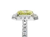 White gold Fancy Yellow Radiant Cut Diamond Pavé Halo Ring with Four-Prong Setting_53