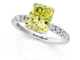 White gold Fancy Yellow Radiant Cut Diamond Pavé Solitaire Engagement Ring with Four-Prong Setting_67