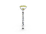 White gold Fancy Yellow Radiant Cut Diamond Pavé Solitaire Engagement Ring with Four-Prong Setting_68