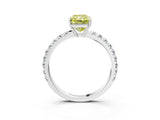 White gold Fancy Yellow Radiant Cut Diamond Pavé Solitaire Engagement Ring with Four-Prong Setting_69