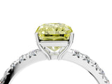 White gold Fancy Yellow Radiant Cut Diamond Pavé Solitaire Engagement Ring with Four-Prong Setting_70