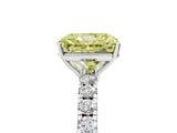 White gold Fancy Yellow Radiant Cut Diamond Pavé Solitaire Engagement Ring with Four-Prong Setting_71