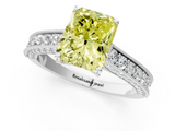 White gold Fancy Yellow Radiant  Cut Diamond Pave Band with Four-Prong Setting_37