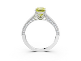 White gold Fancy Yellow Radiant  Cut Diamond Pave Band with Four-Prong Setting_40