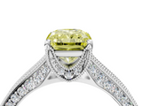 White gold Fancy Yellow Radiant  Cut Diamond Pave Band with Four-Prong Setting_41