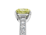 White gold Fancy Yellow Radiant  Cut Diamond Pave Band with Four-Prong Setting_42