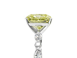White gold Fancy Yellow Radiant Cut Diamond Ring with Marquise and Round  Side Stones and Four-Prong Setting_81