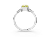White gold Fancy Yellow Radiant Cut Diamond Ring with Side Stones and Four-Prong Setting_105