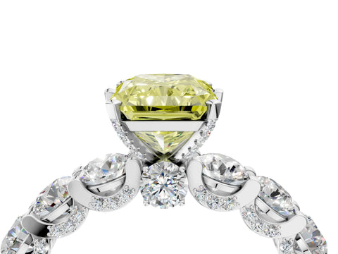 White gold Fancy Yellow Radiant Cut Diamond Side Stone Engagement Ring with Four-Prong Setting_40