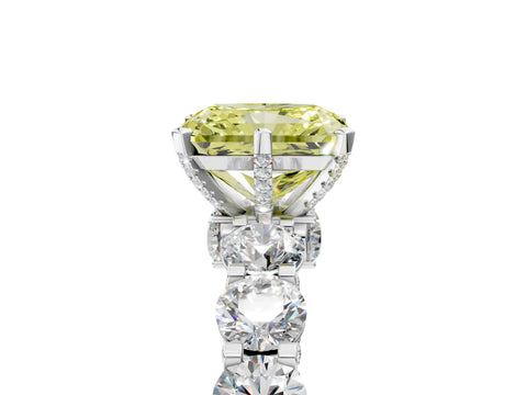 White gold Fancy Yellow Radiant Cut Diamond Side Stone Engagement Ring with Four-Prong Setting_41