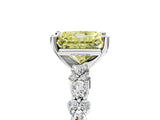 White gold Fancy Yellow Radiant Cut Diamond Side Stone Solitaire Ring with Round  and Four-Prong Setting_29