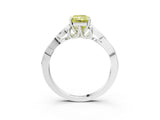 White gold Fancy Yellow Radiant Cut Diamond Solitaire Celtic Knot Ring with Four-Prong Setting_56