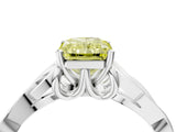 White gold Fancy Yellow Radiant Cut Diamond Solitaire Celtic Knot Ring with Four-Prong Setting_57