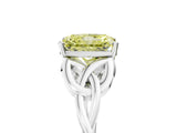 White gold Fancy Yellow Radiant Cut Diamond Solitaire Celtic Knot Ring with Four-Prong Setting_58