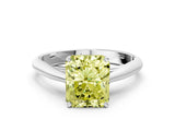 White gold Fancy Yellow Radiant Cut Diamond Solitaire Engagement Ring with Cathedral Setting and Four-Prong Mount_12
