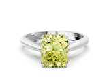 White gold Fancy Yellow Radiant Cut Diamond Solitaire Engagement Ring with Cathedral Setting and Four-Prong Mount_166