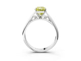 White gold Fancy Yellow Radiant Cut Diamond Solitaire Engagement Ring with Cathedral Setting and Four-Prong Mount_168