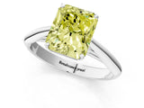White gold Fancy Yellow Radiant Cut Diamond Solitaire Engagement Ring with Cathedral Setting and Four-Prong Mount_1