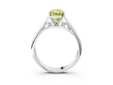 White gold Fancy Yellow Radiant Cut Diamond Solitaire Engagement Ring with Cathedral Setting and Four-Prong Mount_3