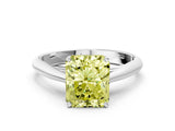 White gold Fancy Yellow Radiant Cut Diamond Solitaire Engagement Ring with Cathedral Setting and Four-Prong Mount_46