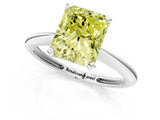 White gold Fancy Yellow Radiant Cut Diamond Solitaire Engagement Ring with Classic Band and Four-Prong Setting_13