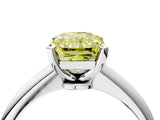 White gold Fancy Yellow Radiant Cut Diamond Solitaire Engagement Ring with Classic Band and Four-Prong Setting_16