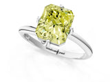 White gold Fancy Yellow Radiant Cut Diamond Solitaire Engagement Ring with Four-Prong Setting and Classic Band_21