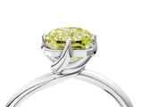 White gold Fancy Yellow Radiant Cut Diamond Solitaire Engagement Ring with Four-Prong Setting and Classic Band_24