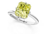 White gold Fancy Yellow Radiant Cut Diamond Solitaire Engagement Ring with Four-Prong Setting and Classic Band_41