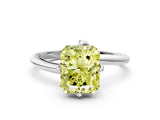 White gold Fancy Yellow Radiant Cut Diamond Solitaire Engagement Ring with Four-Prong Setting and Classic Band_44
