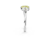White gold Fancy Yellow Radiant Cut Diamond Solitaire Engagement Ring with Four-Prong Setting and Classic Band_46