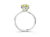 White gold Fancy Yellow Radiant Cut Diamond Solitaire Engagement Ring with Four-Prong Setting and Classic Band_47
