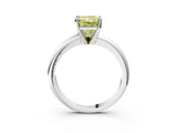 White gold Fancy Yellow Radiant Cut Diamond Solitaire Engagement Ring with Round Band and Four-Prong Setting_165