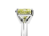 White gold Fancy Yellow Radiant Cut Diamond Solitaire Engagement Ring with Round Band and Four-Prong Setting_167