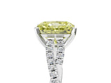 White gold Fancy Yellow Radiant Cut Diamond Solitaire Engagement Ring with Twisted Pavé Band and Four-Prong Setting_97