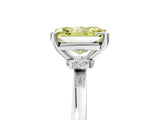 White gold Fancy Yellow Radiant Cut Diamond Solitaire Ring with Classic Band and Four-Prong Setting_5